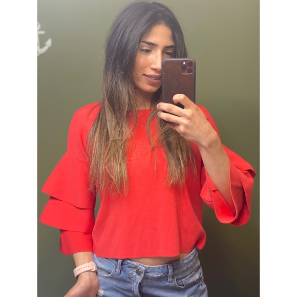 Top sweater - Coral color - Picture 2 of 9